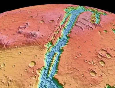 nicniezgrublem - Topografia Valles Marineris wykonana przez instrument Mars Orbiter L...