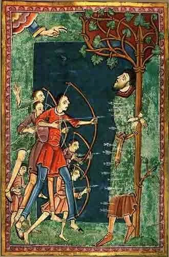 johanlaidoner - @johanlaidoner: Wikingowie zabijają św. Edmunda, średniowieczny obraz...