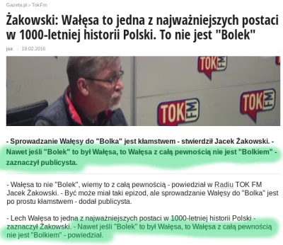 bezczelnie - Bolek to Wałęsa, ale Wałęsa to nie Bolek.