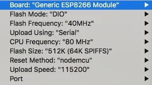 zaporylie - @elektrywod: jeżeli wybierzesz nodemcu 0.9 (ESP-12 Module) wszystko powin...