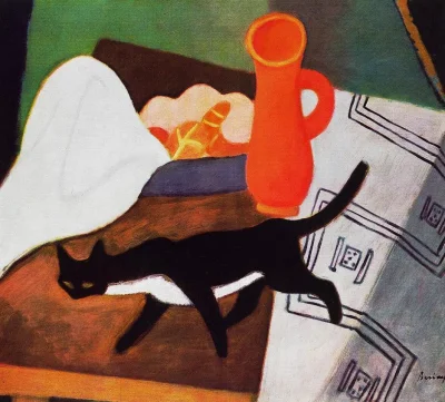 P.....f - Róbert Berény, Kot i martwa natura, 1930.

#malarstwo #sztuka #pantografspa...