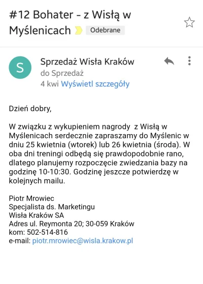 uzamkniete - @inspektor_erektor tak to wygląda. Mail wysłany na początku kwietnia