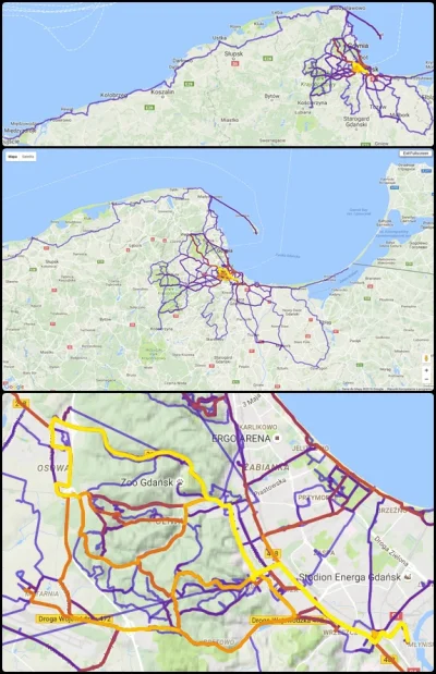 j.....e - Za pomocą strony, która łączy się z kontem stravy.
od góry: przejazdy po p...