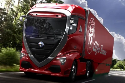 da9mia5n - Gdyby Alfa produkowała ciężarówki, tak by to wyglądało :P 
#ciezarowki #t...