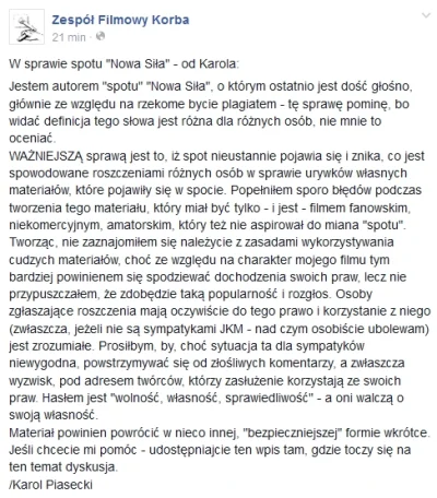 MasterYoda - Pamiętacie spot "Nowa Siła"? Oto oświadczenie autora w związku z materia...