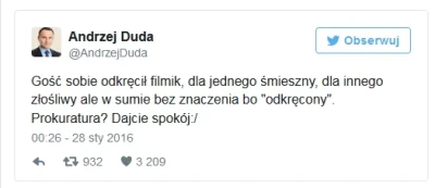 WilecSrylec - Jak bardzo bym miał w dupie politykę tak Dudę szanuję.
#duda #afera