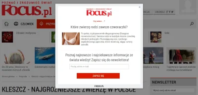 kranu - Wchodzę i widzę artykuł o kleszczach przysłonięty newsletterem z ciekawostkam...