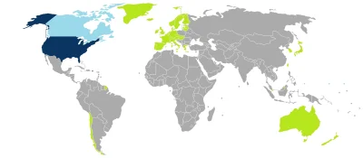 johanlaidoner - Kraje świata, których obywatele mogą jeździć do USA bez wiz. Polska p...