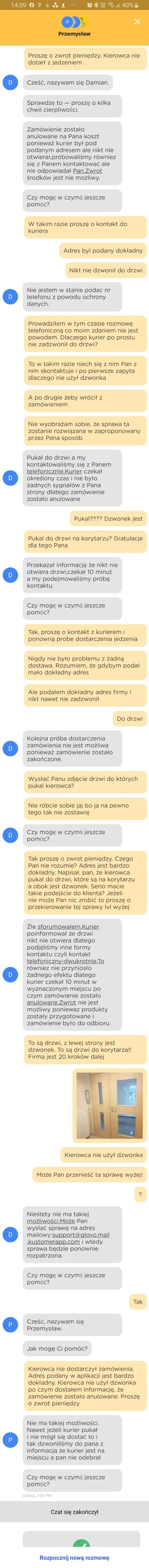 ziemniaczek - Glovo i jego podejście do klienta... Pomimo dokładnego adresu kierowca ...