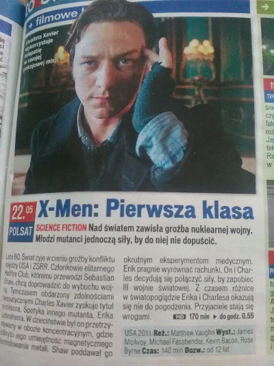 p.....2 - Dzis o 22:05 x-men pierwsza klasa na #polsat
#xmen #jamesmcavoy #michaelfas...