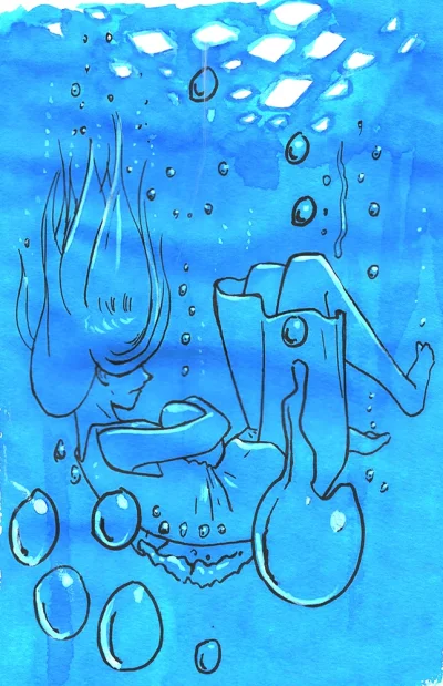 domad - Inktober 04 - Underwater
Szybki obrazek z wodą w tle
#inktober #tworczoscwl...