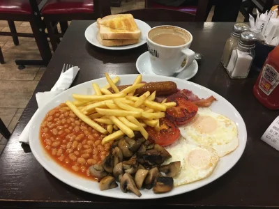 osA - Full English sniadanko na kaca, zawsze na propsie #uk #londyn #jedzenie #sniada...