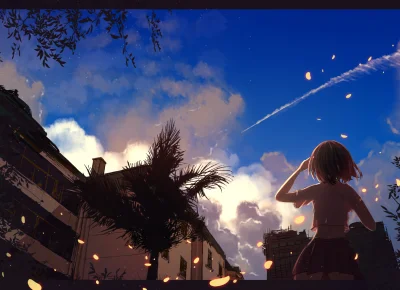 Azur88 - #randomanimeshit #anime #originalcharacter #shorthair #brownhair #sky #cloud...