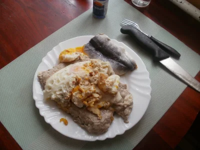 anonymous_derp - Dzisiejszy obiad: Duszona szynka wieprzowa, cztery jajka sadzone, ma...