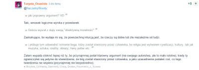 tgdnx - 1. Jeśli Bóg nie istnieje, to nie istnieją obiektywne wartości moralne.
2. O...