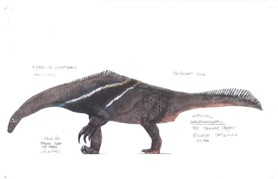 Tiszka - Fantazyjna i fantastyczna wersja nanszjungozaura, teropoda z rodziny therino...