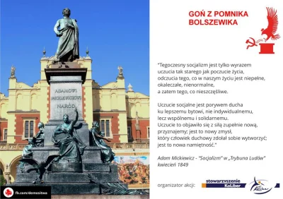 m.....- - Goń z pomnika bolszewika. Świetna akcja stowarzyszenia Koliber. Szkoda tylk...