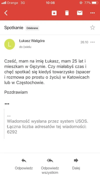 Marekexp - Jakiś geniusz wysłał przez USOS(to tak się da? :D) taką wiadomość do ponad...