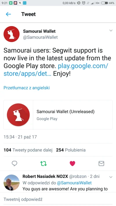 p.....4 - Portfel #kryptowaluty #bitcoin #btc Samurai Wallet na komórkę ma SegWit. Po...