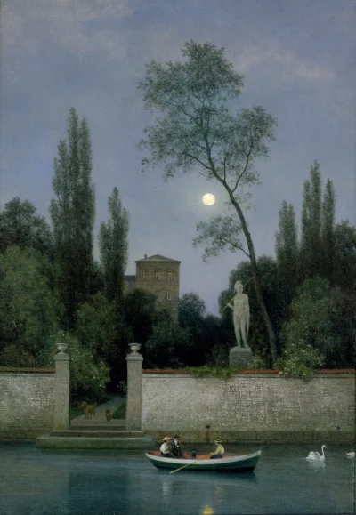 Hoverion - Georg Emil Libert (1820-1908)
Włoska willa w świetle księżyca, 1868
#mal...