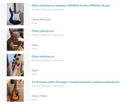 dawcamocywnocy - Zdjęcie z serii #zagadka Na którym ogłoszeniu gitarę sprzedaje #rozo...