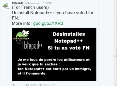 CichyGlosZTyluGlowy - Ciekawostka: 
Jeśli popierasz francuski Front Narodowy twórca ...