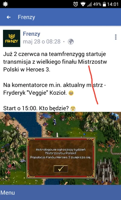 F.....d - Ilu Mirków i Mirabelek będzie dziś oglądać mistrzostwa Polski w Heroes 3?( ...