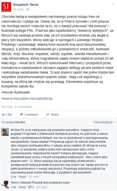 RyanPL - Dokładnie jak w komentarzu: "albo z nami albo przeciw nam". Pokaz tolerancji...