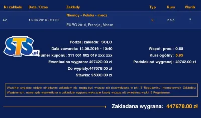 piszmaile - polak postawił 95 tysięcy złotych na wygraną z niemcami. Jeżeli Polska po...