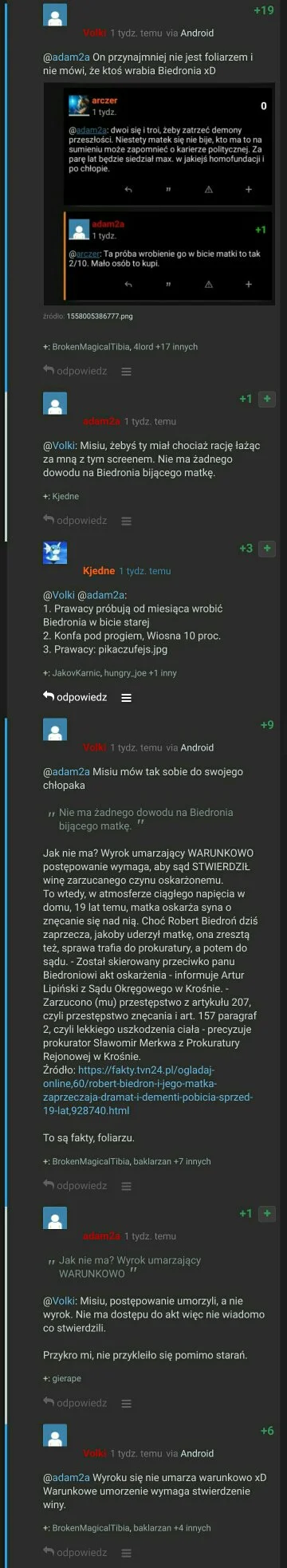 Volki - @adam2a Twoje bronienie foliarskiego spisku, że Biedronia się wrabia w matkob...