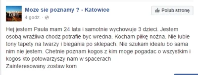 Lapidarny - UWAGA #anonsmatrymonialny - #katowice PAULA SZUKA OJC.... KOLEGI DO WSPÓL...