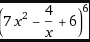 p.....1 - pochodna z tego to 6*(7*x^2 - (4/x) +6)^5 * 14x + 4/(x^2)? Czego zapominam?...