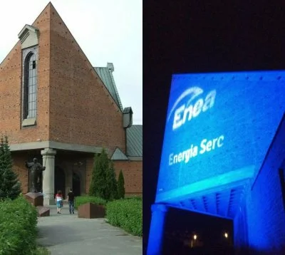 kulkohere - Kościół w Lesznie w dzień vs w nocy #reklama #reklamakreatywna #leszno #h...