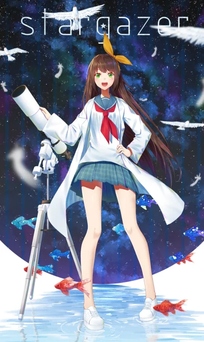 bakayarou - #randomanimeshit #stargazer #schoolgirl #animeart #