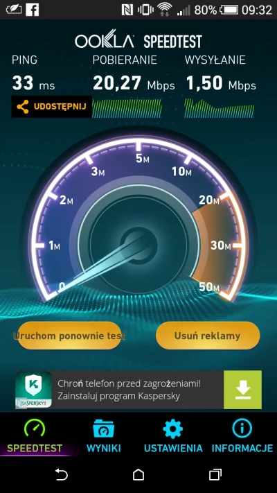 thebarto - Internet do 20m /s i upload do 1mb/s
Orange mnie pozytywnie zaskakuje
#ora...