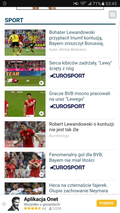 rafal005 - Pierwsze 5 sportowych newsów na onecie. I jeszcze te tytuły: "Gracze BVB m...