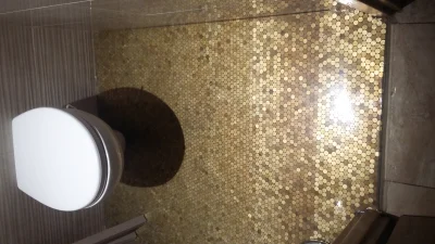 Trismagist - #bogactwo Znajomy zrobił sobie podłogę w toalecie z zatopionych monet w ...