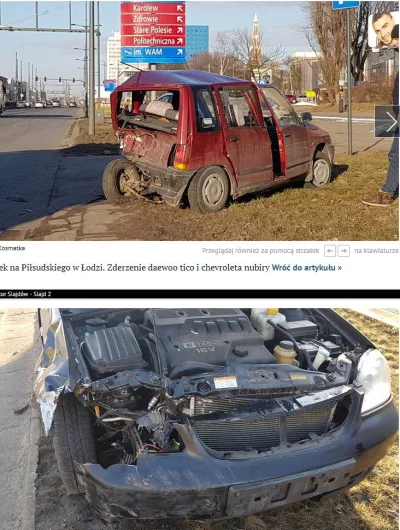 Dziedziel - W Łodzi miała miejsce stłuczka... Samochód nie wyhamował przed innym samo...