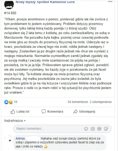 s.....r - Facet ma uciekać z własnego mieszkania najlepiej zostawiając głupiej torbie...