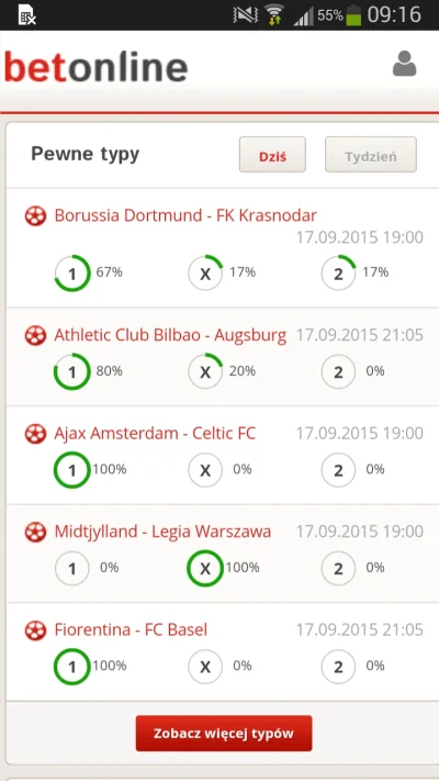 TomekRomek - Fiorentina, Borussia, Athletic i Ajax - wydaje się Ok. A co z Legią? #bu...