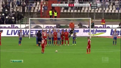 Kimbaloula - Diaz, gol na 1:1 w meczu Karlsruhe - HSV #golgif #mecz