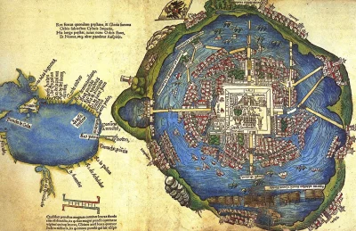 myrmekochoria - Mapa Tenochtitlán z 1524 roku

#starszezwoje - tag ze starymi grafi...