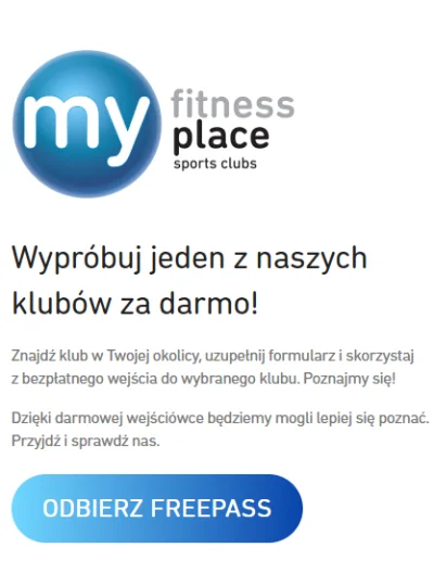 Booking-Taniej - Darmowa wejściówka do MyFitnessPlace 

Wypróbuj jeden z naszych kl...