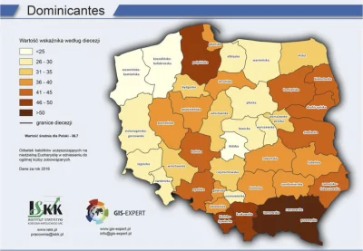 rebel101 - @Majk_: @rebel101: Żeby nnie było, wskaźnik dominicantes wg diecezji.