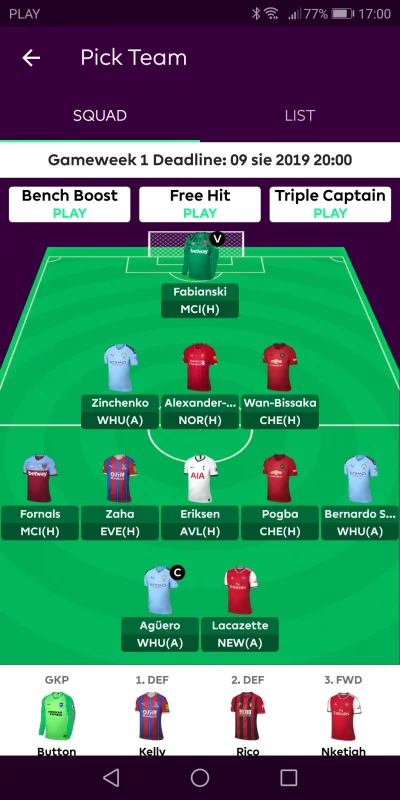 maxym1990 - Skladzik do oceny #fpl zastanawiam się czy nie rzucić na 1kolejke kane'a ...