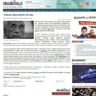 iosnin - Na wszystkich portalach nekrologi i wspomnienia Mazowieckiego. Jak przystało...