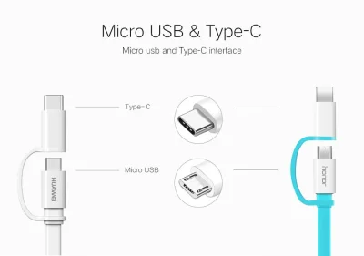 duxrm - HUAWEI honor original two-in-one
Długość: 1,5m
micro-USB+USB-c
Cena: 1,59$...
