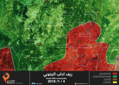 60groszyzawpis - Mapa sytuacji w południowym Idlib, gdzie rządowi zbliżyli się na odl...