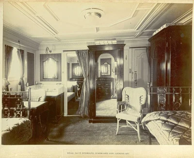 myrmekochoria - Regal suite bedrooms, starboard side, looking aft, circa 1906