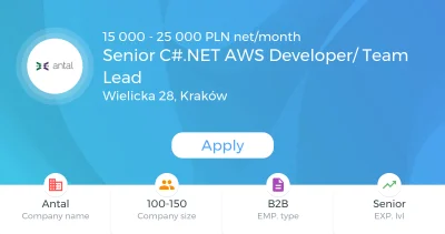 JustJoinIT - Nawet 25K netto na stanowisku Senior C#.NET AWS Developer/ Team Lead (st...